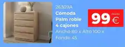 Ahorro Total Cómoda Palm roble 4 cajones oferta
