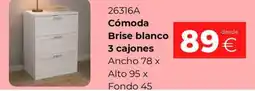 Ahorro Total Brise blanco cómoda 3 cajones oferta