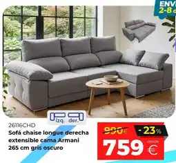 Ahorro Total Sofá chaise longue derecha extensible cama Armani oferta