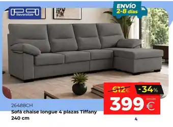 Tiffany sofá chaise longue 4 plazas