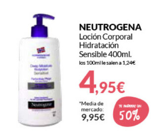 PrimaPrix Neutrogena Loción Corporal Hidratación Sensible 400ml oferta