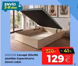 Ahorro Total Canapé 135x190 abatible SuperAhorro 22mm roble oferta