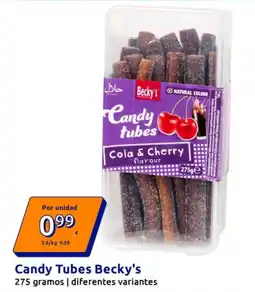 Action Candy Tubes Becky's oferta