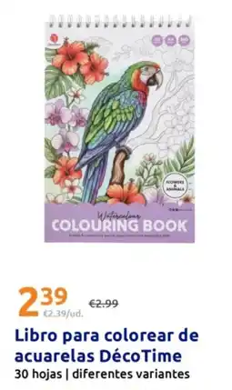 Action DécoTime libro para colorear de acuarelas oferta
