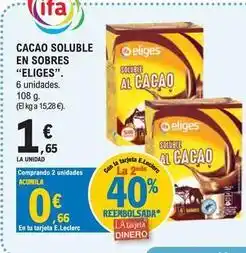 E.Leclerc Eliges - cacao soluble en sobres oferta