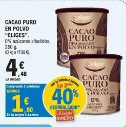 E.Leclerc Eliges - cacao puro en polvo oferta