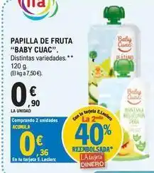 E.Leclerc Baby cuac - papilla de fruta oferta