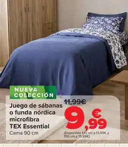 Carrefour tex essential juego de sábanas o funda nórdica microfibra oferta