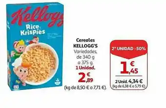 Alcampo 2a Unidad -50% Cereales Kellogg's oferta