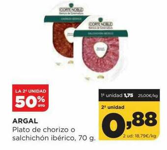 Alimerka Argal Plato De Chorizo O Salchichón Ibérico oferta