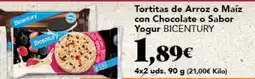 Gadis Bicentury tortitas de arroz o maíz con chocolate o sabor yogur oferta