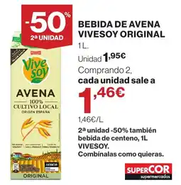 Supercor Vive soy bebida de avena original oferta
