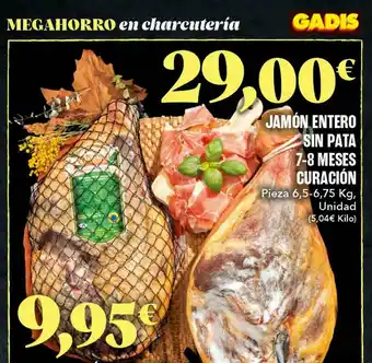 Gadis Jamón Entero Sin Pata 7-8meses Curación oferta