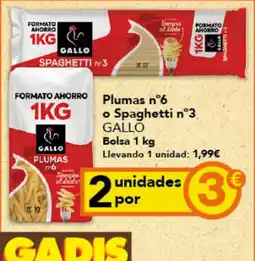 Gadis Gallo plumas n6 o spaghetti n3 oferta
