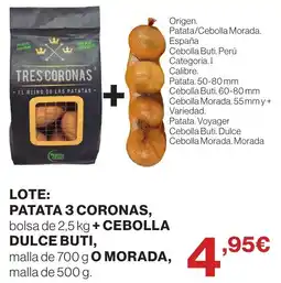 Supercor Tres coronas patata 3 coronas cebolla dulce buti o morada oferta