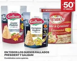Supercor Président y Galbani quesos rallados oferta