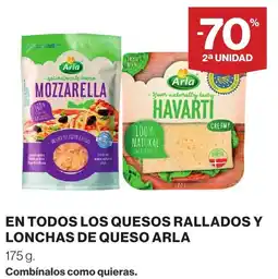 Supercor Arla quesos rallados y lonchas de queso oferta