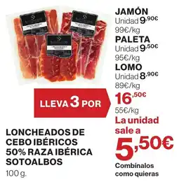 Supercor Sotoalbos loncheados de cebo ibéricos 50% raza ibérica oferta