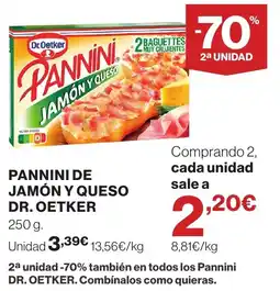 Supercor Dr. Oetker pannini jamón y queso oferta