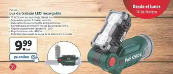 Lidl Parkside Luz De Trabajo Led Recargable oferta
