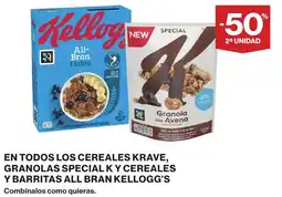 Supercor Kellogg's en todos los cereales krave granolas special K y cereales y barritas all bran oferta