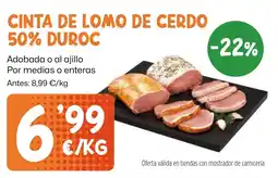 AhorraMas Cinta de lomo de cerdo 50% duroc oferta