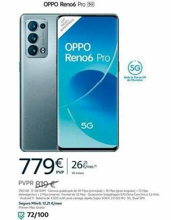 Movistar Oppo Reno6 Pro 5g oferta