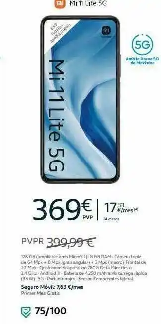 Movistar Xiaomi Mi 11 Lite 5g oferta