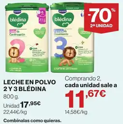 Supercor Blédina leche en polvo 2 y 3 oferta
