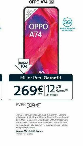 Movistar Oppo A74 5g oferta