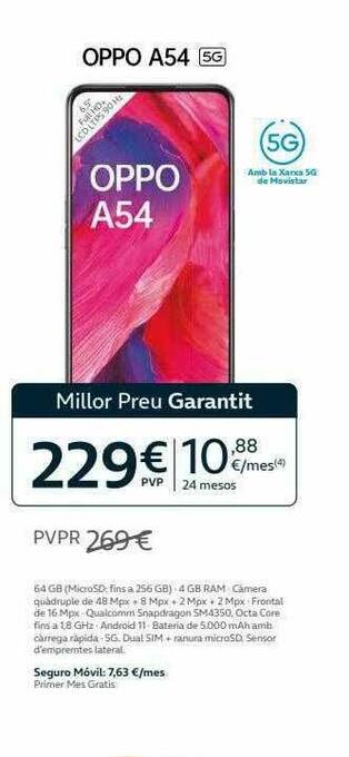 Movistar Oppo A54 5g oferta