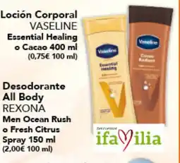 Gadis Vaseline loción corporal essential healing o cacao oferta