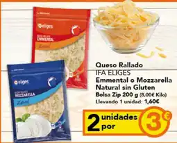 Gadis Ifa eliges queso rallado emmental o mozzarella natural sin gluten oferta