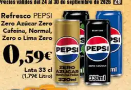 Gadis Pepsi refresco zero azucar zero cafeina normal zero o lima zero oferta