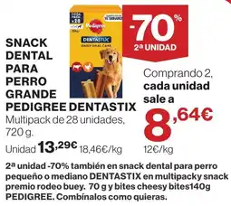 Supercor Pedigree dentastix snack dental para perro grande oferta