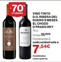 Supercor Prado Rey vino tinto d.o. ribera del duero 9 meses el chozo o prado rey oferta