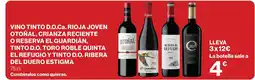 Supercor Otoñal vino tinto d.o.ca rioja joven o reserva el guardián, tinto d.o. toro roble quinta el refugio y tinto d.o. ribera del d oferta