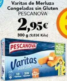 Gadis Pescanova - varitas de merluza congeladas sin gluten oferta