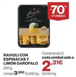 Supercor Garofalo - ravioli con espinacas y limón oferta
