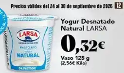 Gadis Larsa - yogur desnatado natural oferta