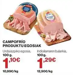 El Corte Inglés Campofrío produktu egosiak oferta
