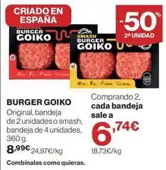 El Corte Inglés Purina - burger goiko oferta