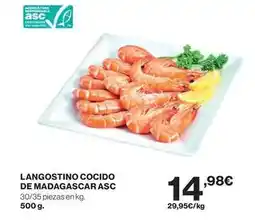 El Corte Inglés Langostino cocido de madagascar asc oferta