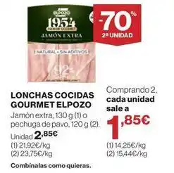 El Corte Inglés Elpozo - lonchas cocidas gourmet oferta
