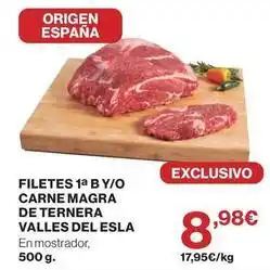 El Corte Inglés Origen - filetes 1a b y/o carne magra de ternera valles del esla oferta