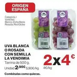 El Corte Inglés Uva blanca o rosada con semilla oferta