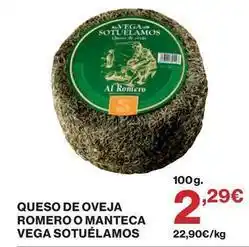 El Corte Inglés Vega sotuelamos - queso de oveja romero o manteca oferta