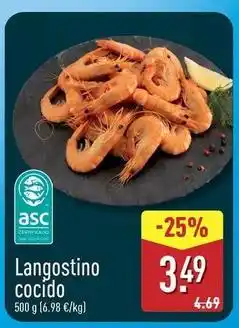 ALDI El mercado - langostino cocido oferta