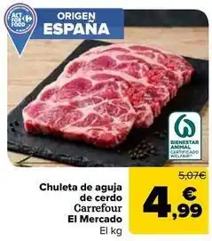 Carrefour Market Carrefour - chuleta de aguja de cerdo el mercado oferta
