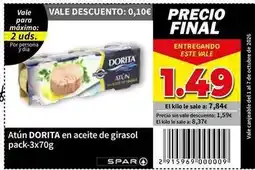 SPAR Dorita - atún en aceite de girasol pack-3x70g oferta